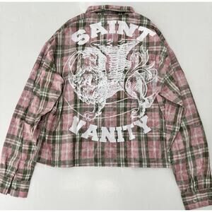Saint Vanity Classic Logo Flannel Pink & Green Size M